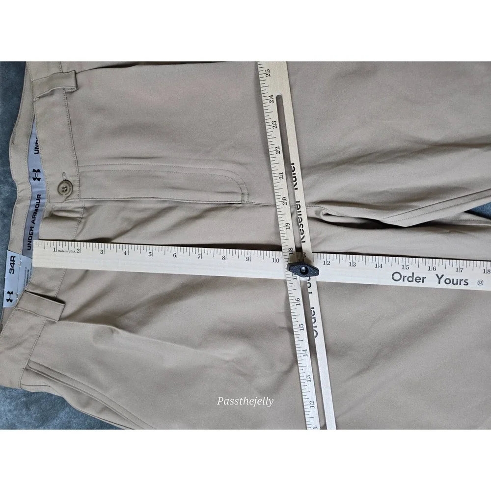 Under Armour Pants Mens 34 x‎ 32 Khaki University of Utah Performance Golf Chino